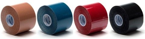 Leukotape K rollen in beige, blauw, rood en zwart